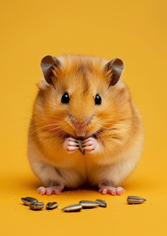 Hamster eat sunflowerseed animal mammal rodent.