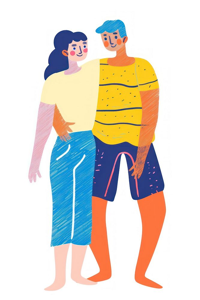 Couple lgbt person illustrated clothing.