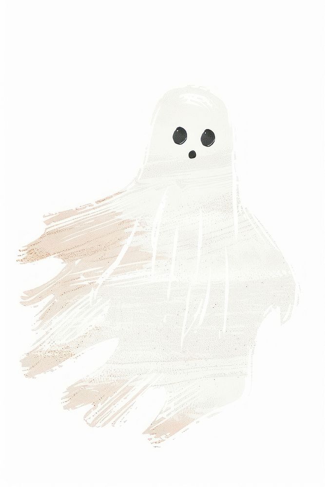 Ghost illustrated outdoors snowman.
