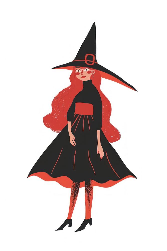 Girl witch cartoon person performer.
