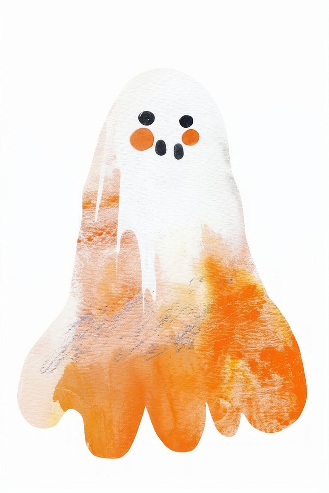 Halloween gost painting outdoors snowman.