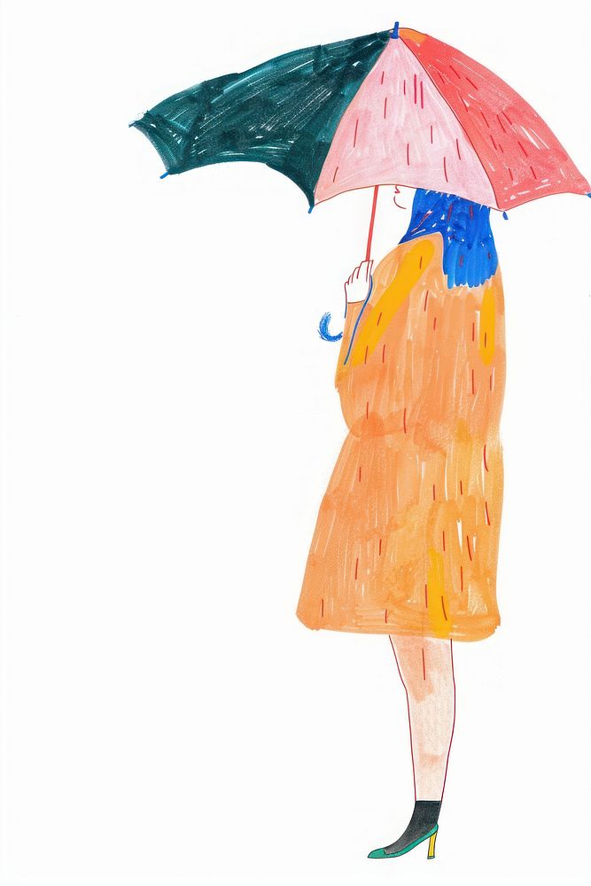 Woman use umbrella person clothing apparel.