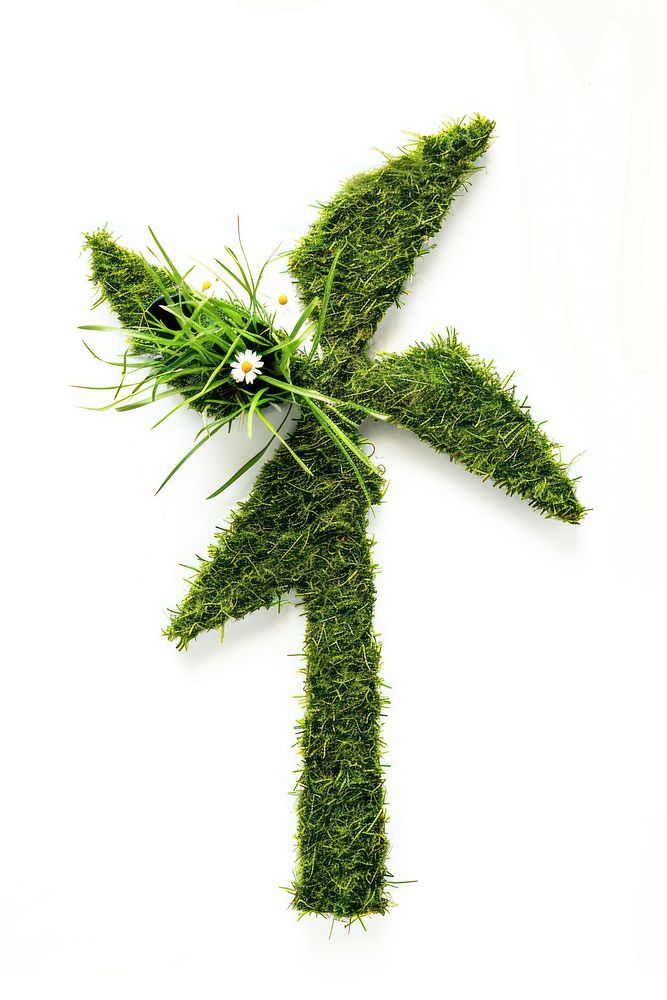 Windmill shape lawn symbol flower green.