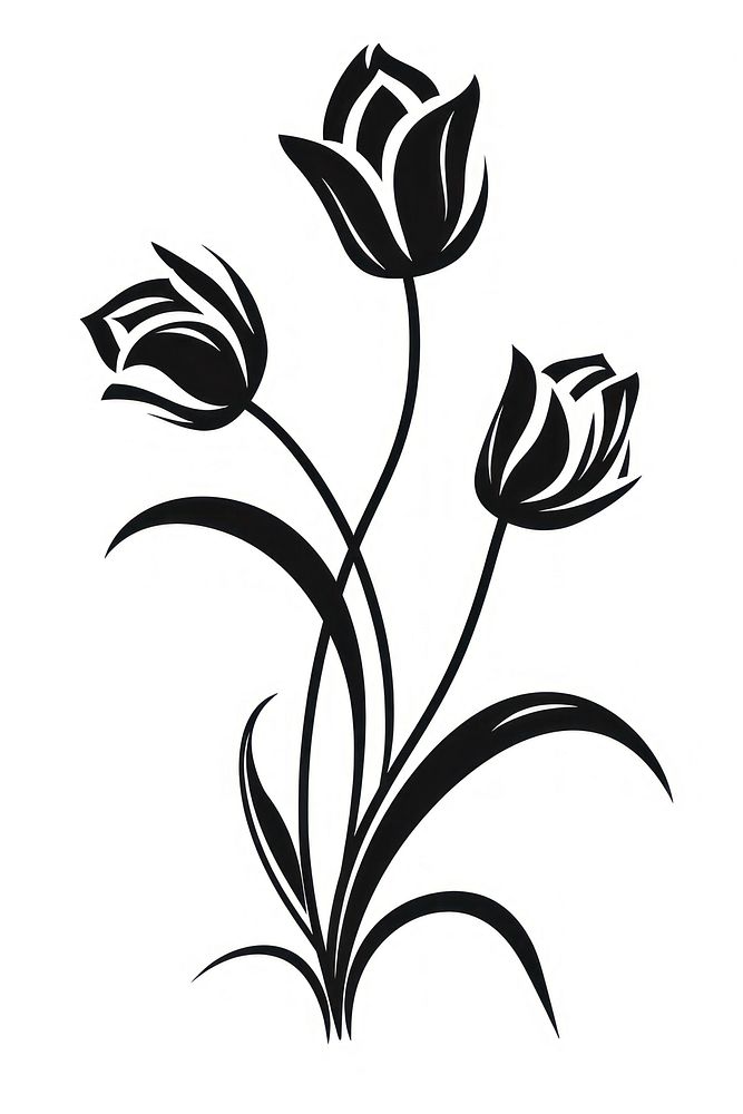 Tulips silhouette art graphics pattern.