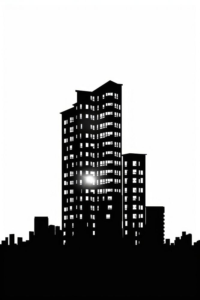 Building silhouette architecture cityscape housing.