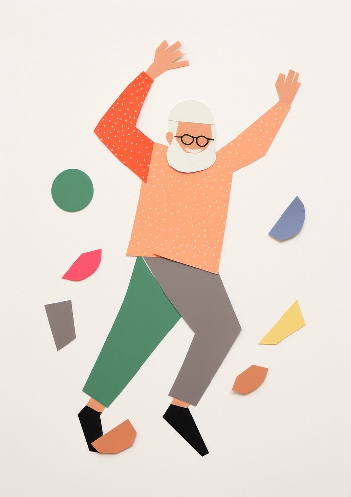 Elderly dancing painting photography illustrated.