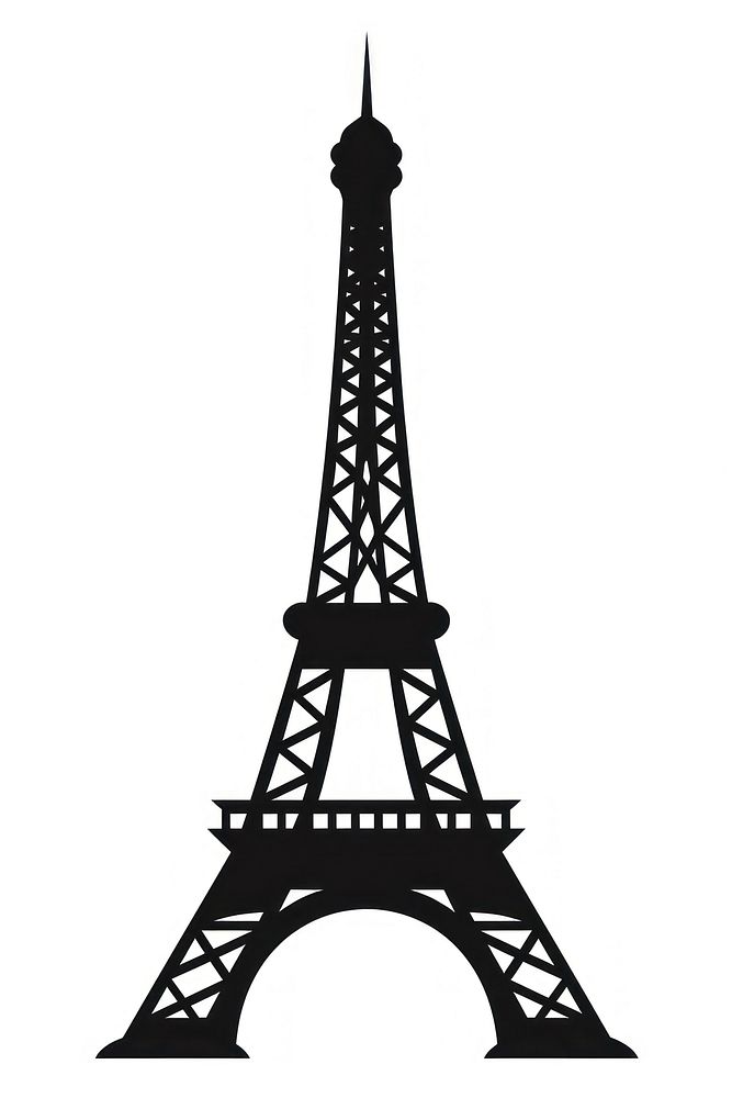 Eiffel tower silhouette architecture building landmark.