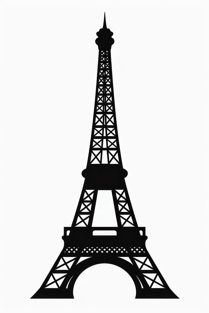 Eiffel tower silhouette architecture building landmark.