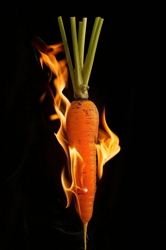 Photo of carrot flame fire vegetable.