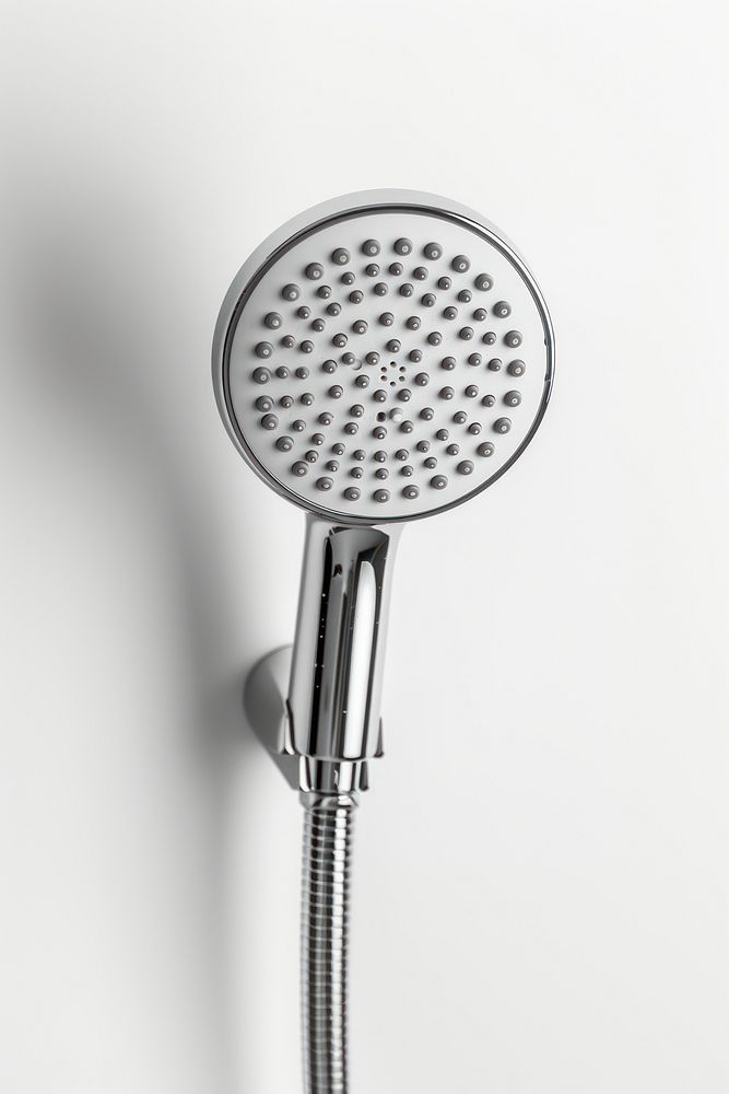 Photo of showerhead showering bathroom indoors.