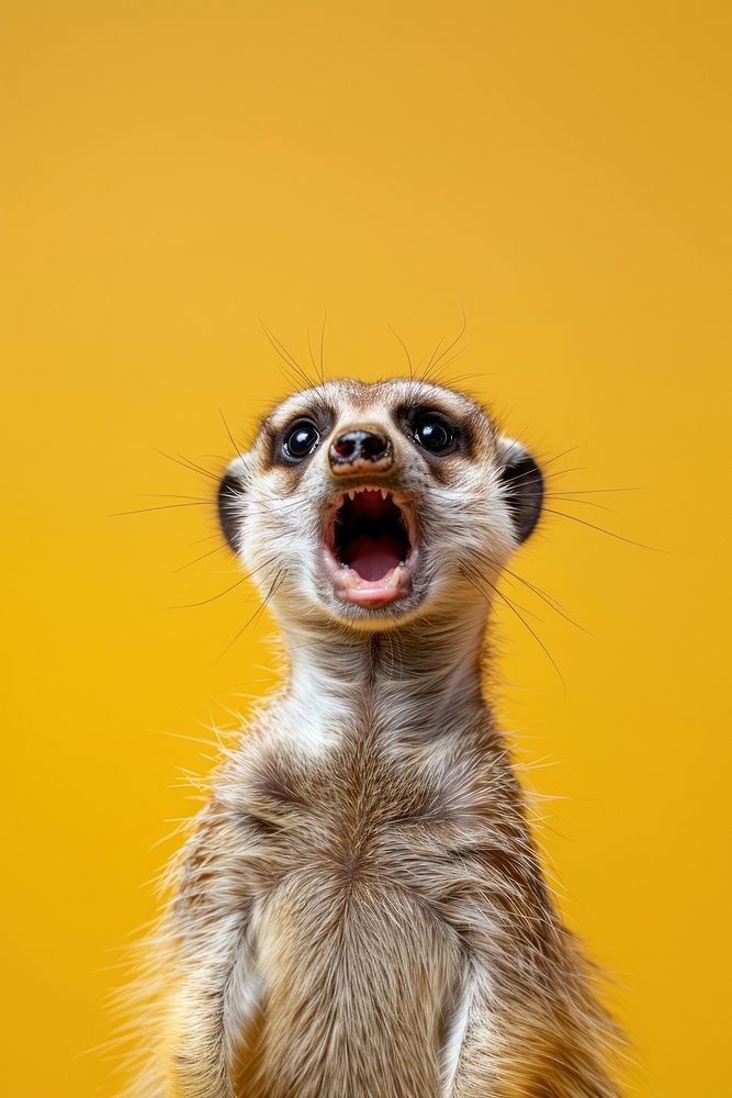 Photo of shocked Meerkat wildlife meerkat animal.
