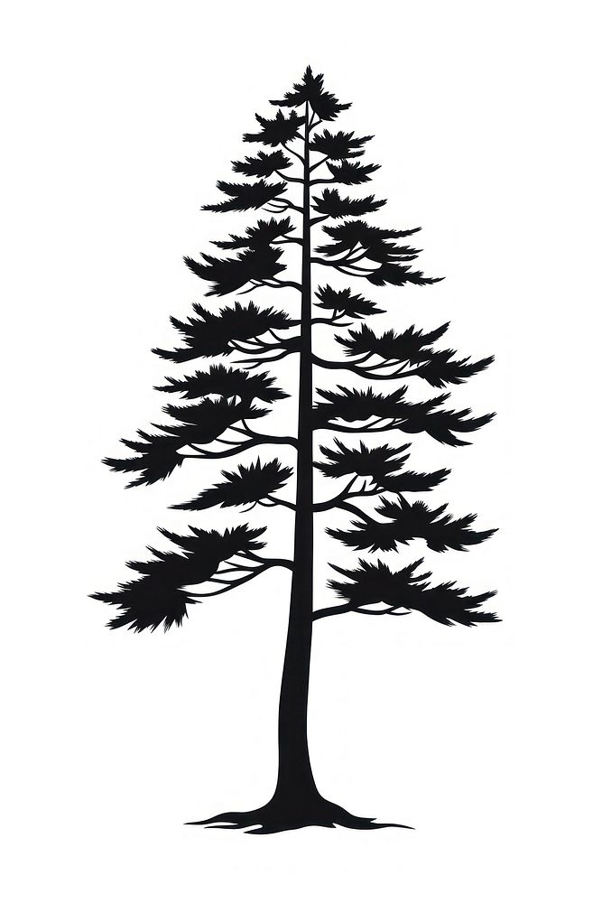 Pine tree silhouette symbol stencil plant.