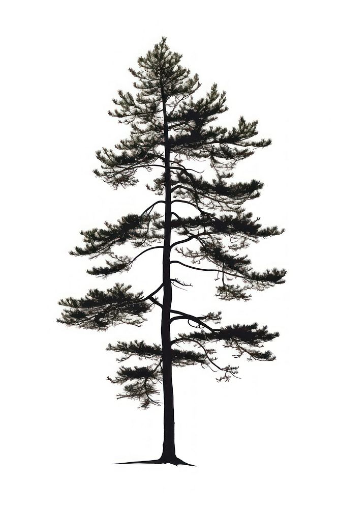 Pine tree silhouette conifer plant abies.