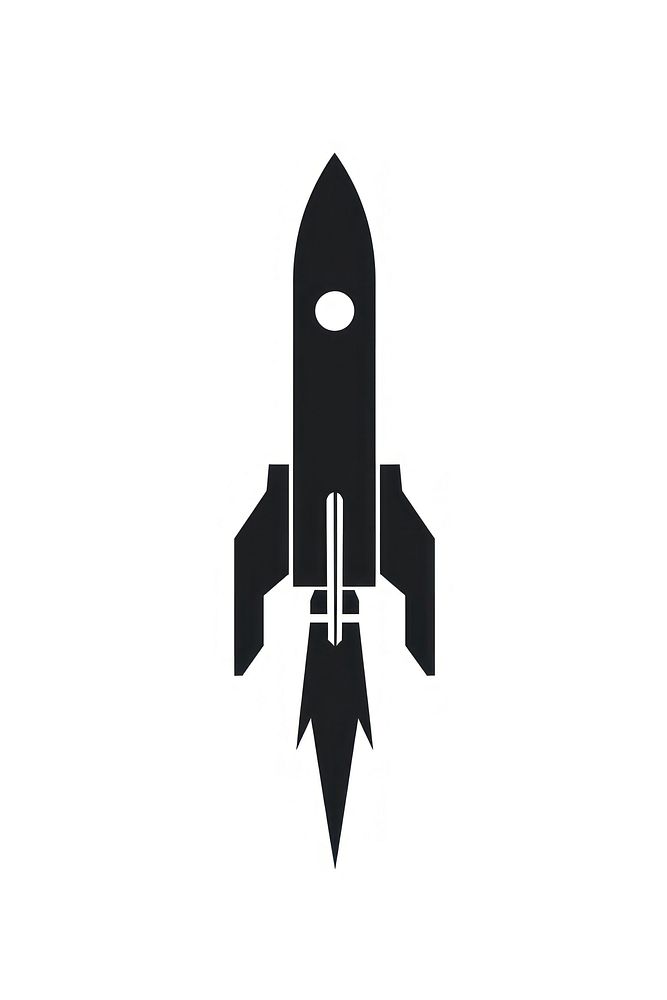 Rocket silhouette weaponry stencil.