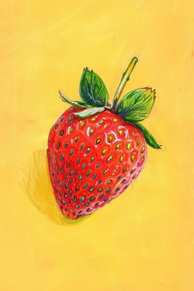 Strawberry invertebrate painting produce.