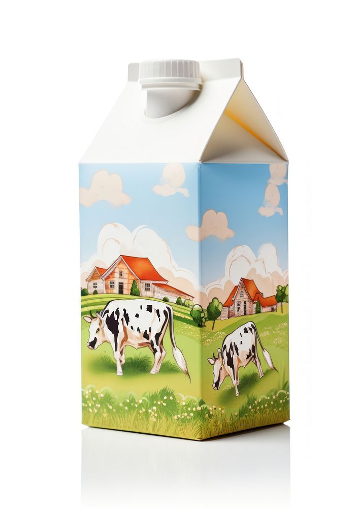 Mini size milk carton one box livestock cattle mammal.