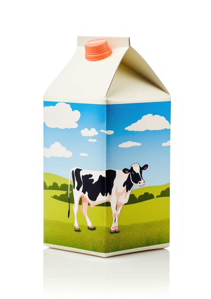 Mini size milk carton one box livestock mammal cattle.