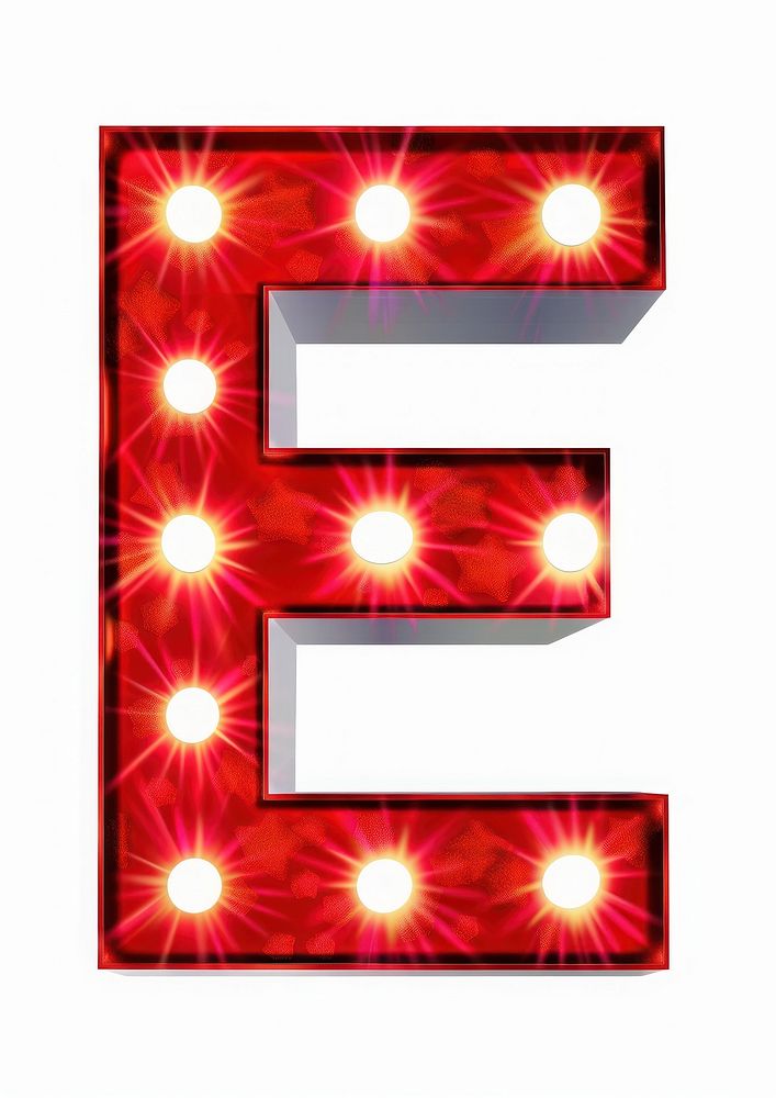 Theater sign letter E night light text.