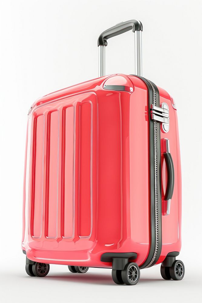 Hand luggage suitcase white background architecture.