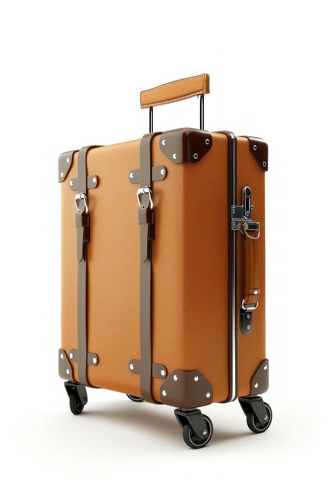 Luggage suitcase vehicle white background.