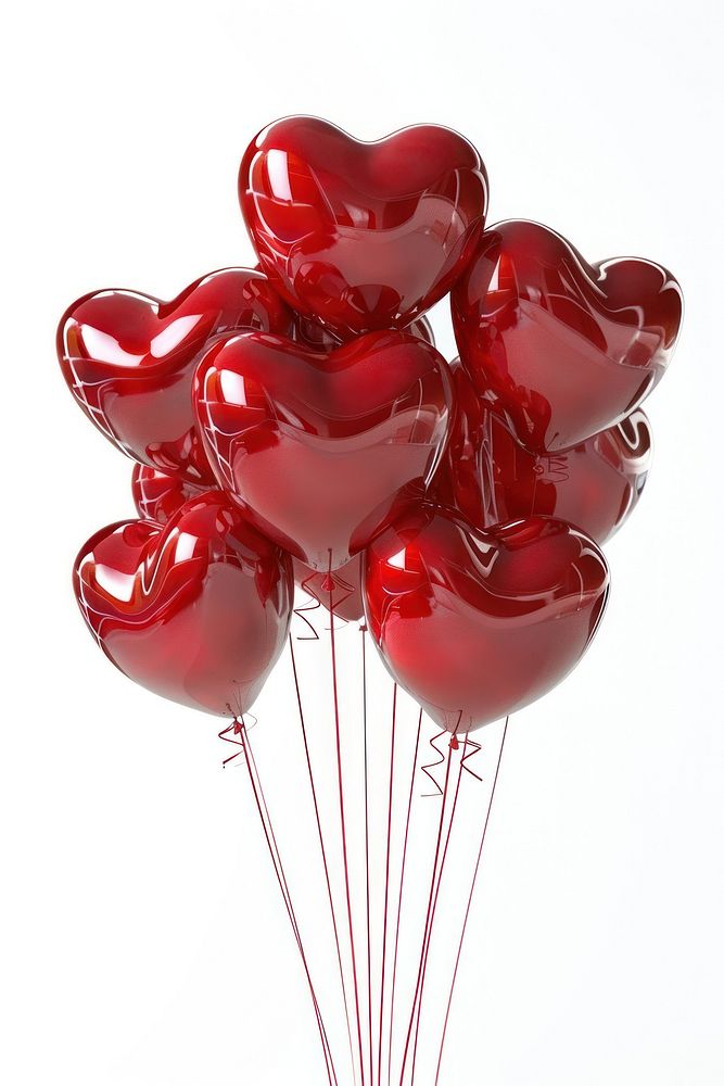 Heart shape balloons white background celebration anniversary.