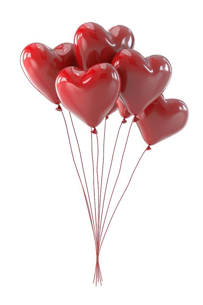Heart shape balloons white background celebration anniversary.