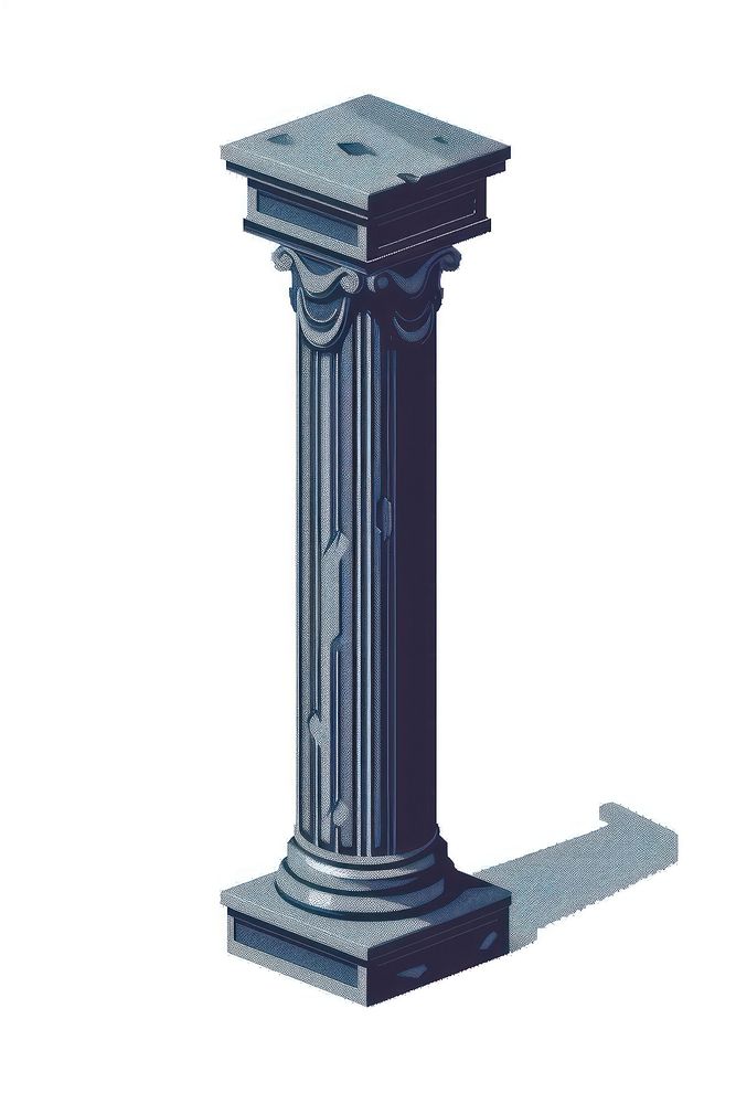 Pillar architecture column white background.