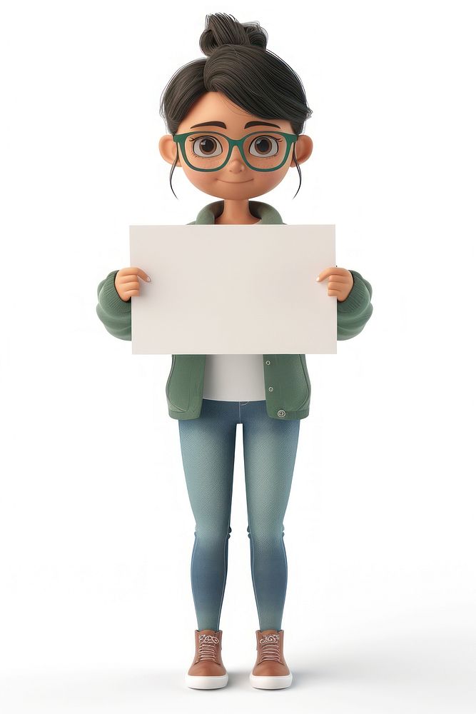 Young woman holding board standing cute face.