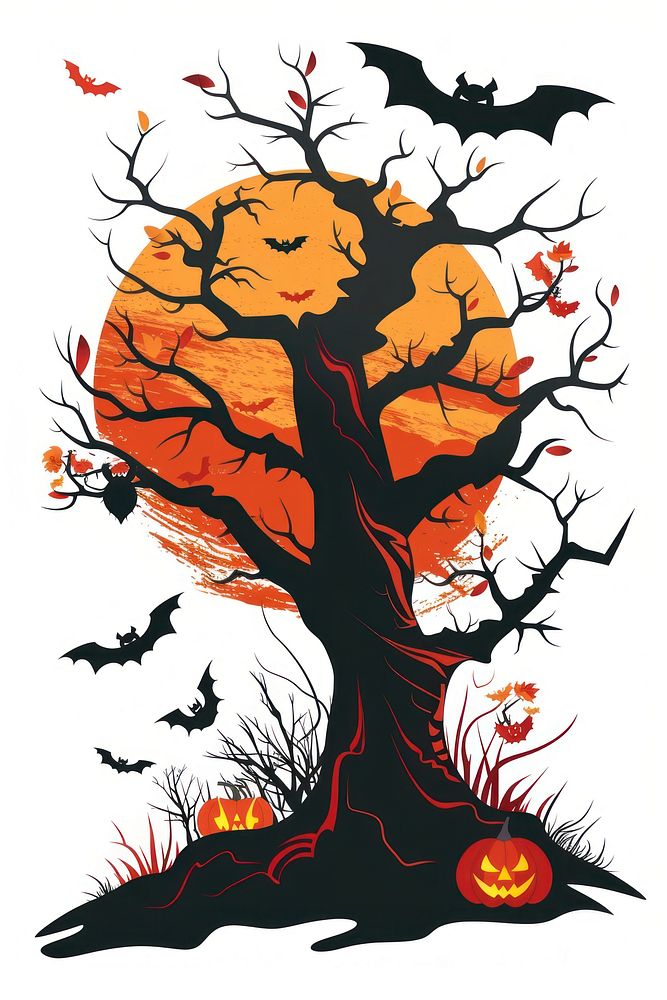 Halloween tree halloween jack-o'-lantern celebration.