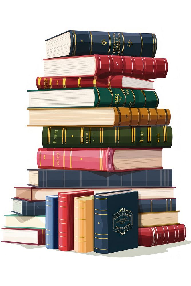 Books publication library white background.