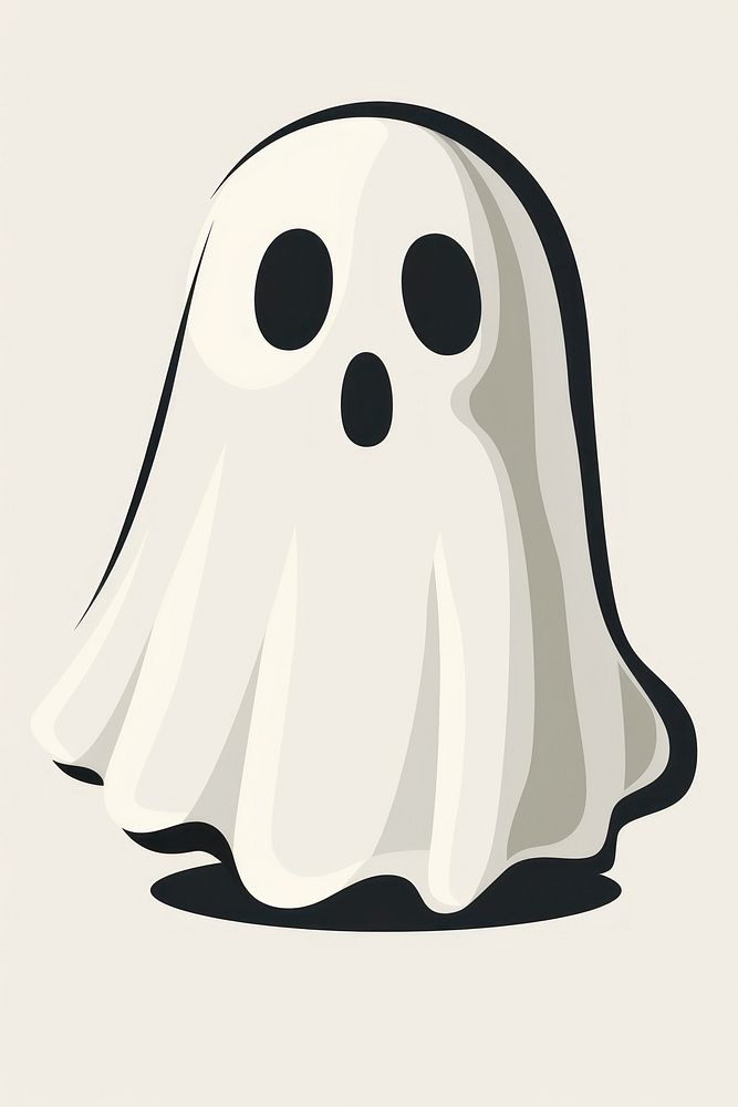 Halloween Ghost white anthropomorphic representation.