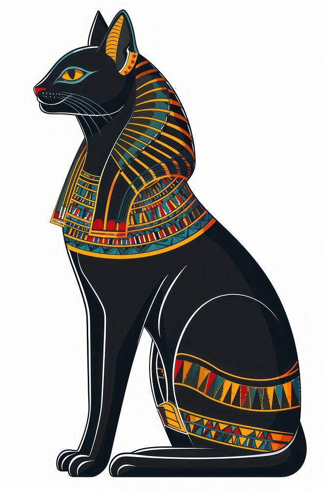 Black Egyptian cat animal mammal architecture.