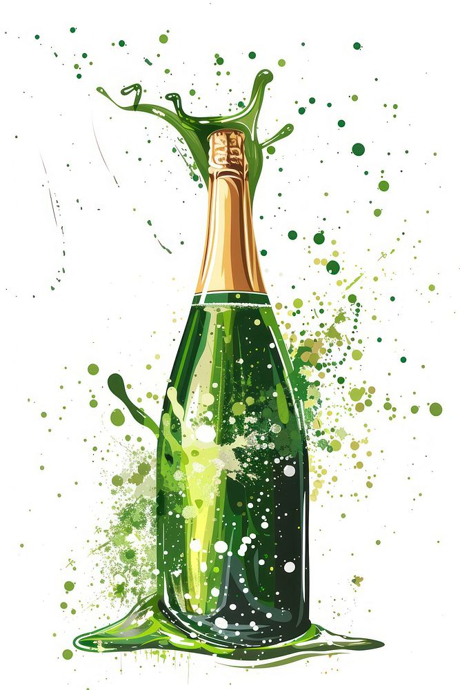 Green Champagne Celebrates celebration champagne bottle.