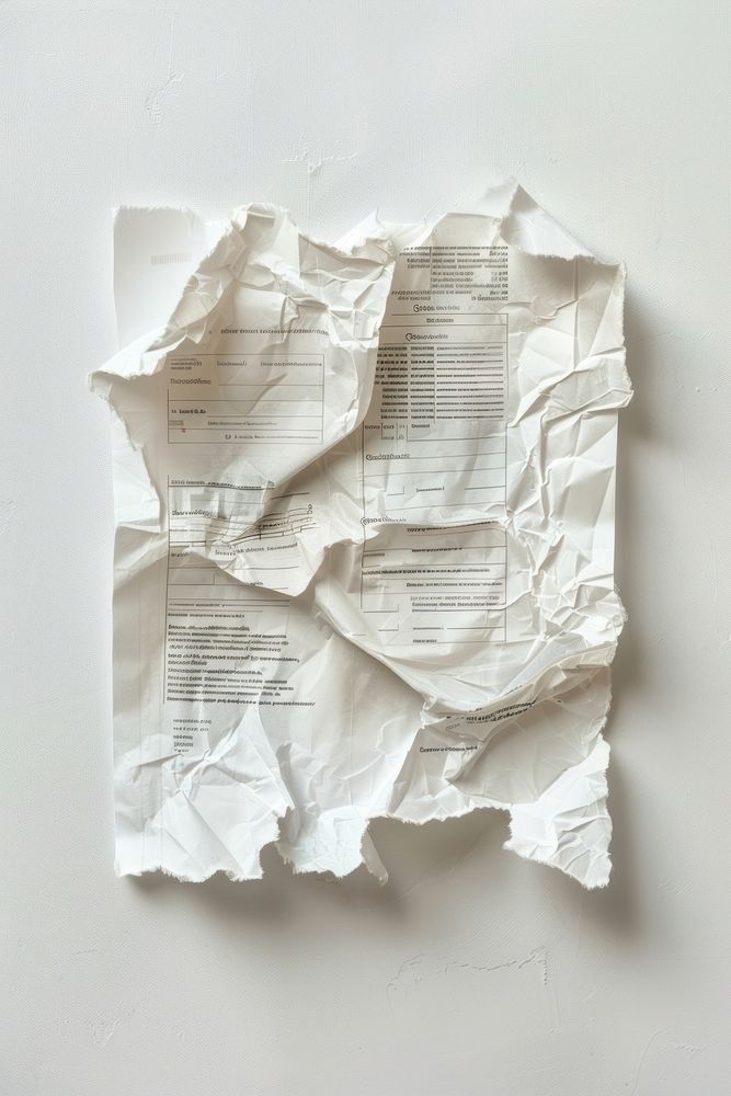Online receipt paper white creativity.