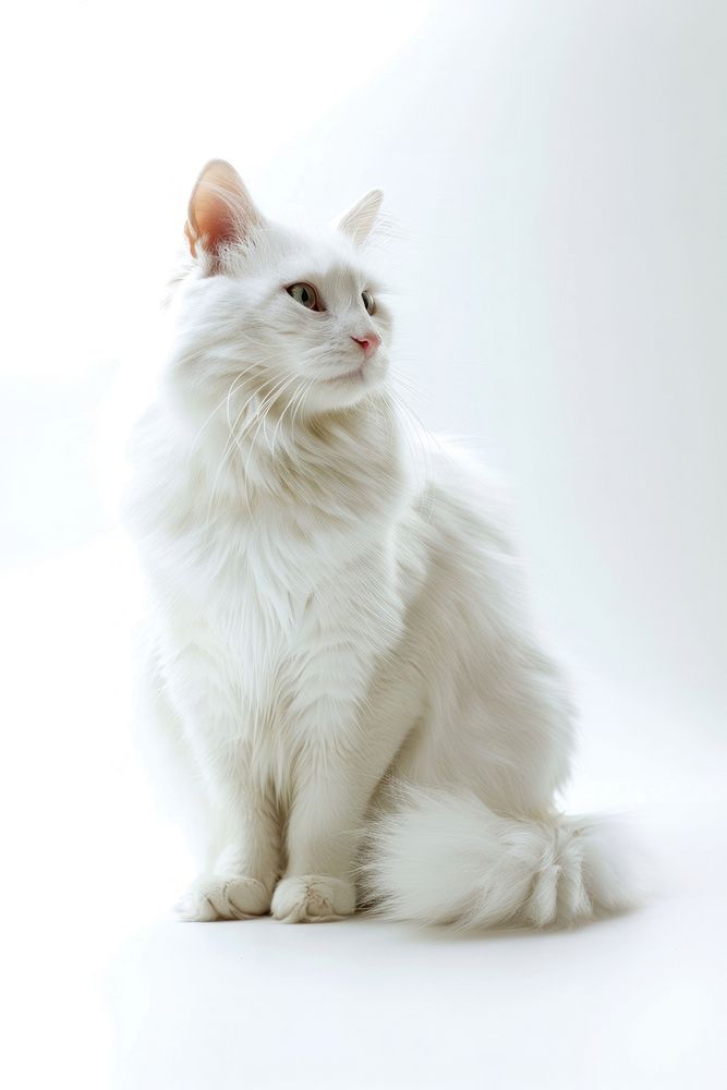 Domestic cat mammal animal white.
