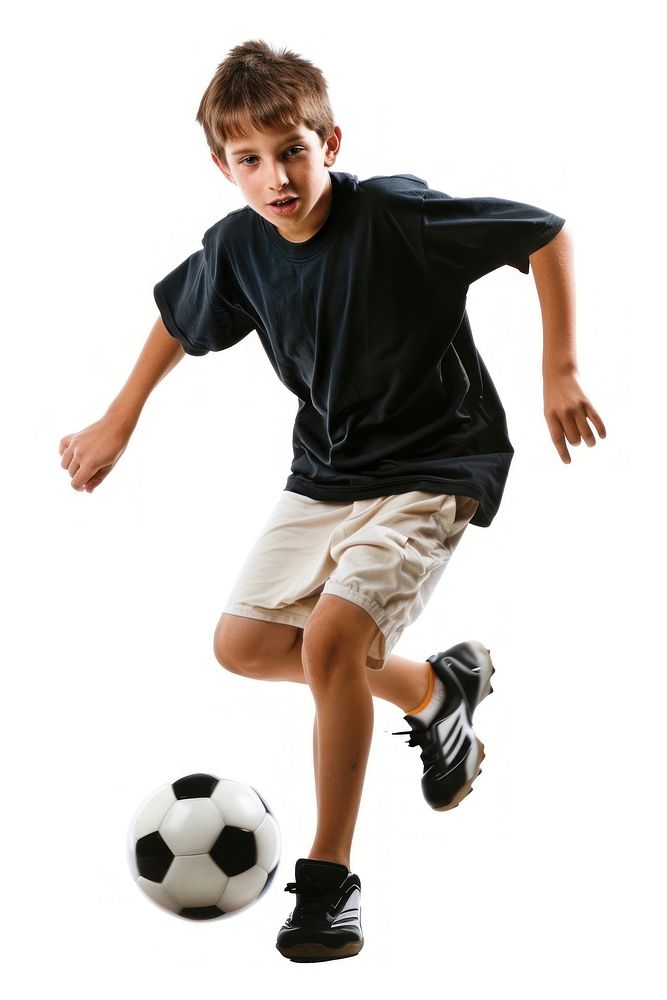 Playing soccer football footwear kicking.