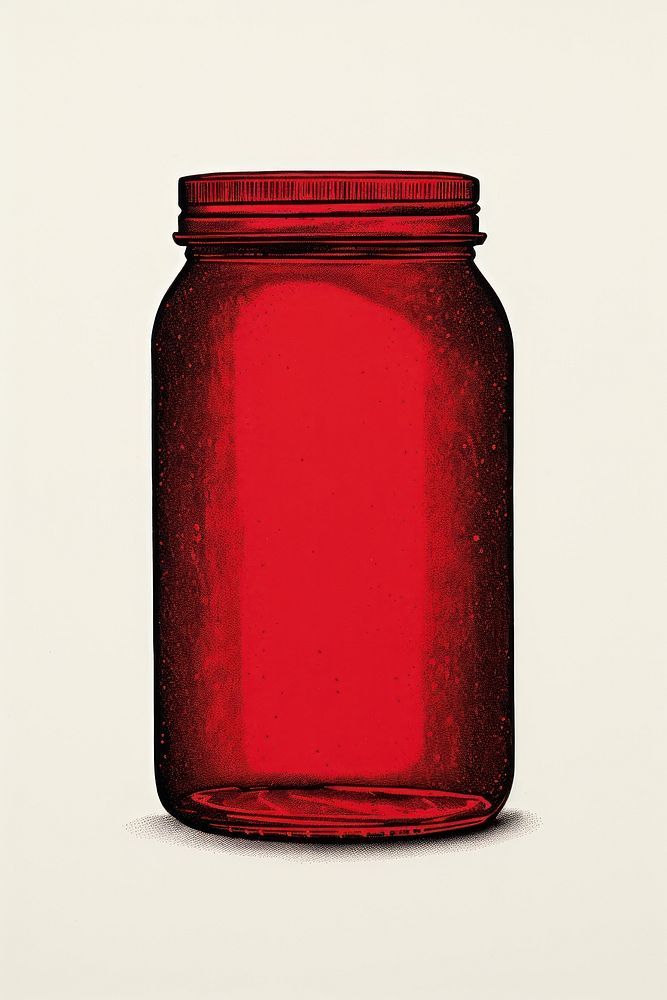 Jar red white background container.