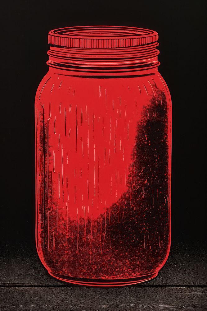 Jar red drinkware container.
