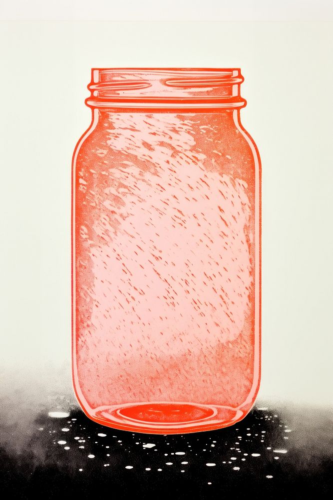 Jar art red transparent.