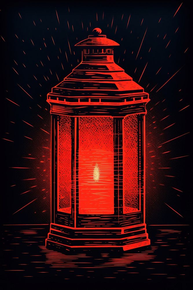 Lantern red architecture illuminated.