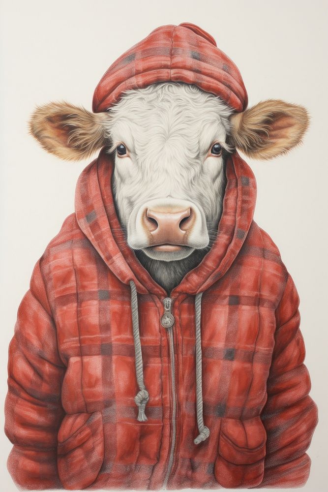 Cow character Winter clothes photography sweatshirt livestock.
