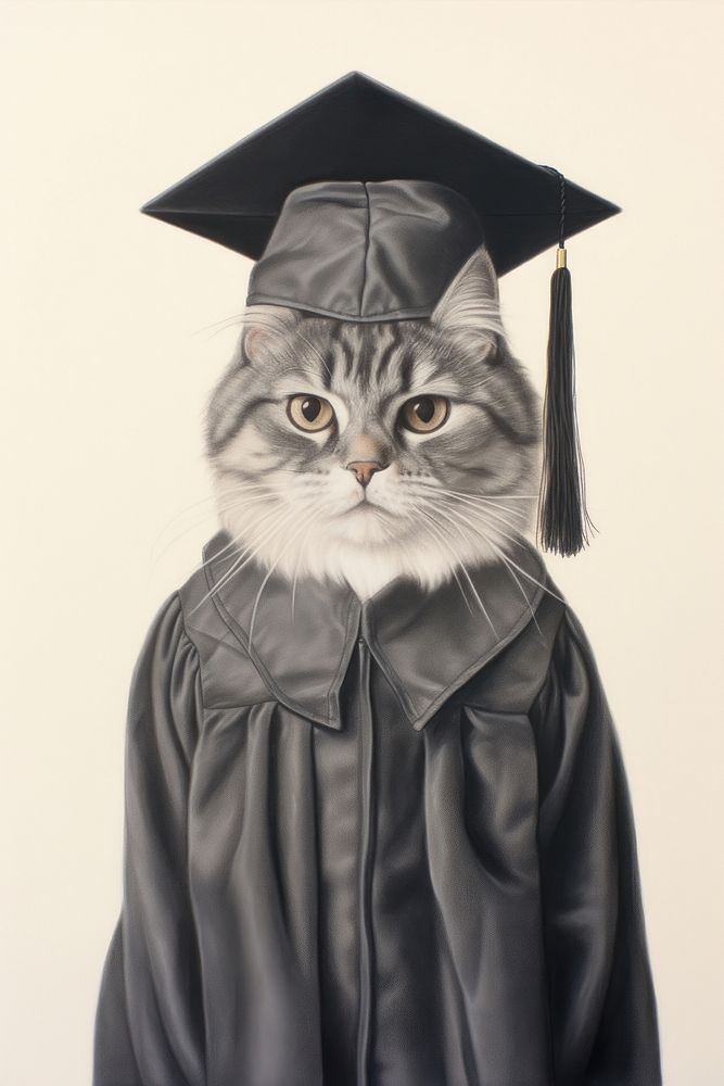 Cat character Graduation graduation photography portrait.