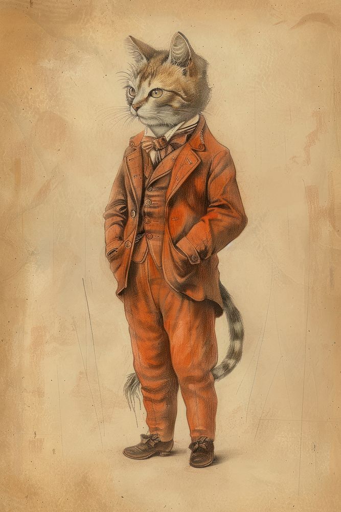 Cat character halloween suit drawing sketch photography.