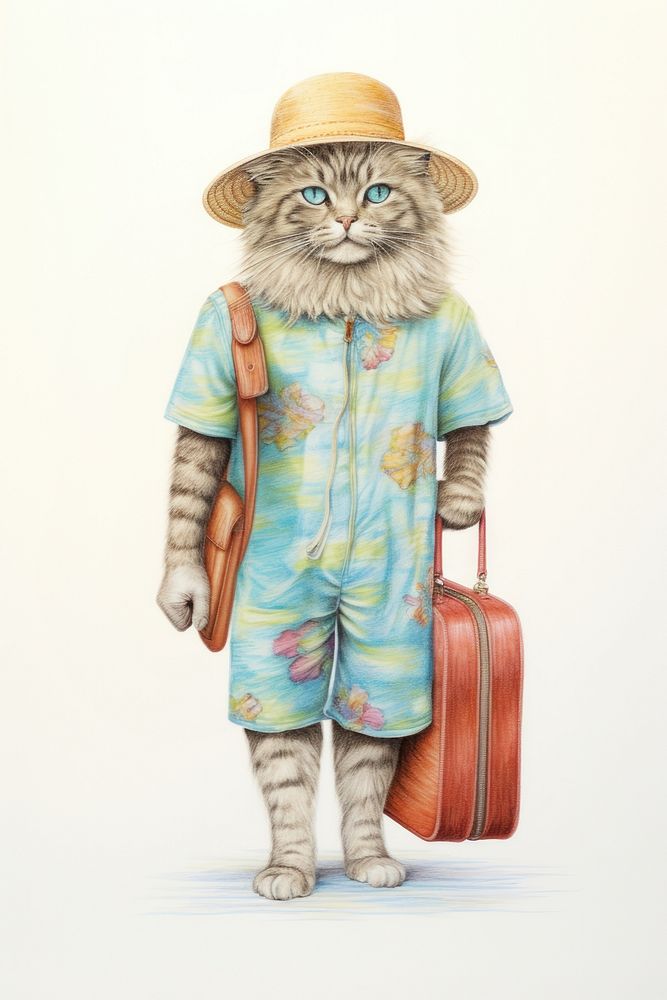 Cat character Summer Travel photography accessories accessory.
