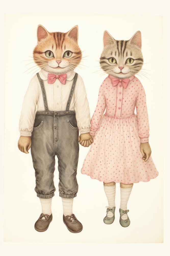 Cats character Love Couple and Date accessories accessory clothing.