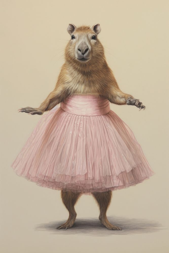 Capybara character Ballet clothing apparel animal.
