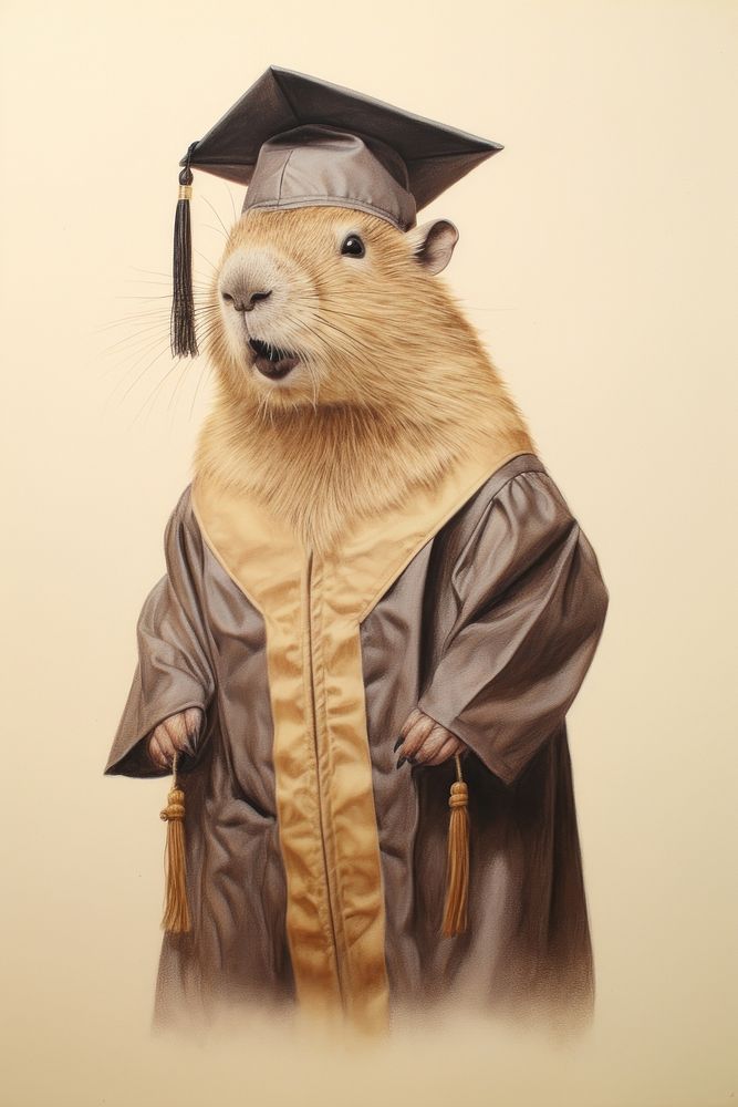 Capybara character Graduation graduation clothing apparel.