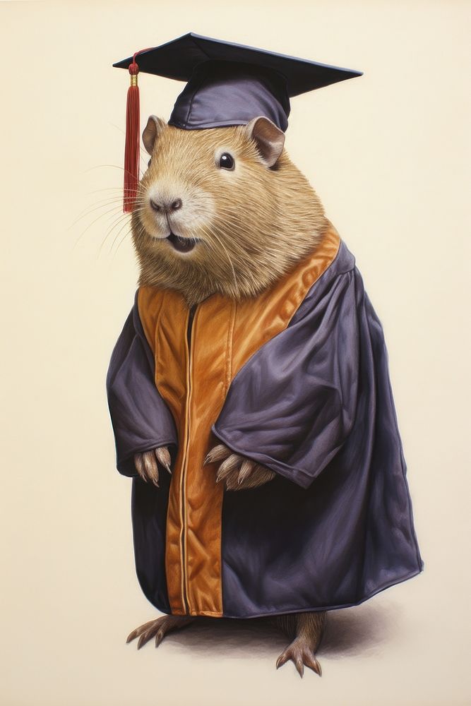 Capybara character Graduation graduation people person.