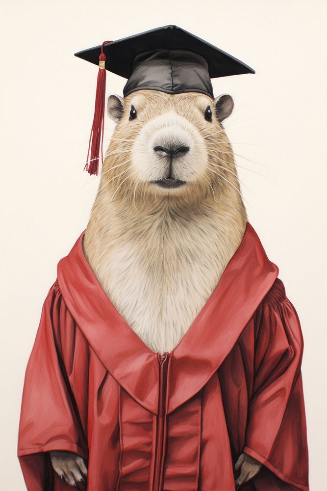 Capybara character Graduation graduation clothing apparel.