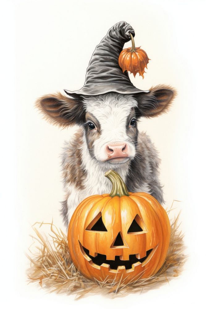 Cow character halloween livestock festival animal.
